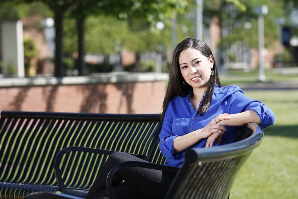 woman on a bench