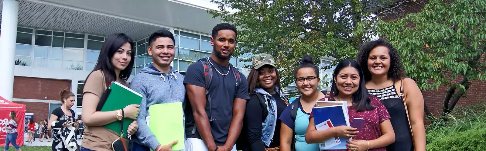 A group of international students on campus